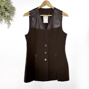 ABSOLU • Brown‎ Long Line Vest